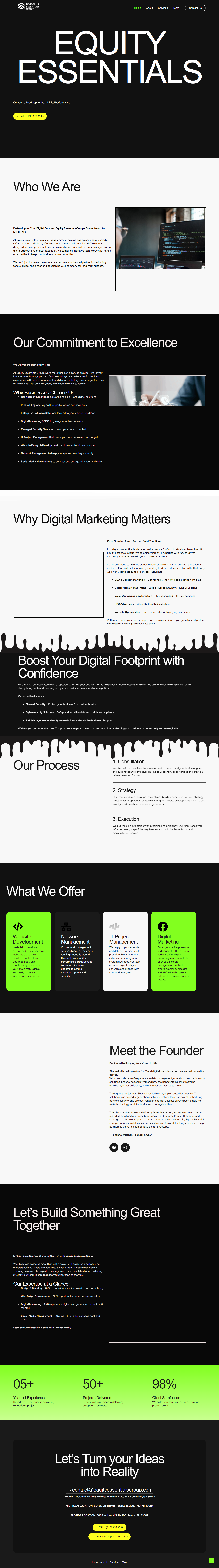 Equity Essentials Group - Corporate finance website with SEO optimization