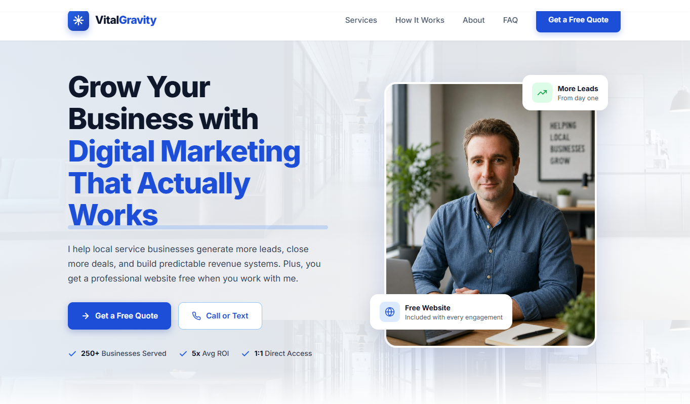 VitalGravity - Digital marketing and lead generation agency website